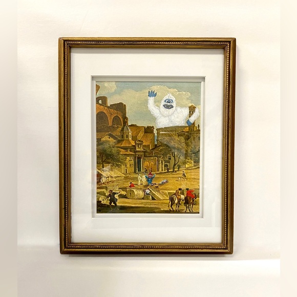 ALTERED Reimagined Thrift Store Find Framed Christmas Rudolph Reindeer Decor - Picture 7 of 10